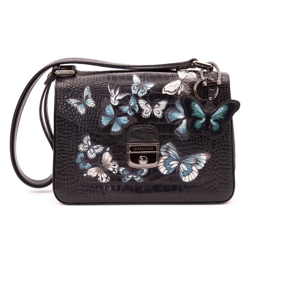 longchamp le pliage Heritage medium shoulder bag Butterfly design leather - Picture 1 of 12
